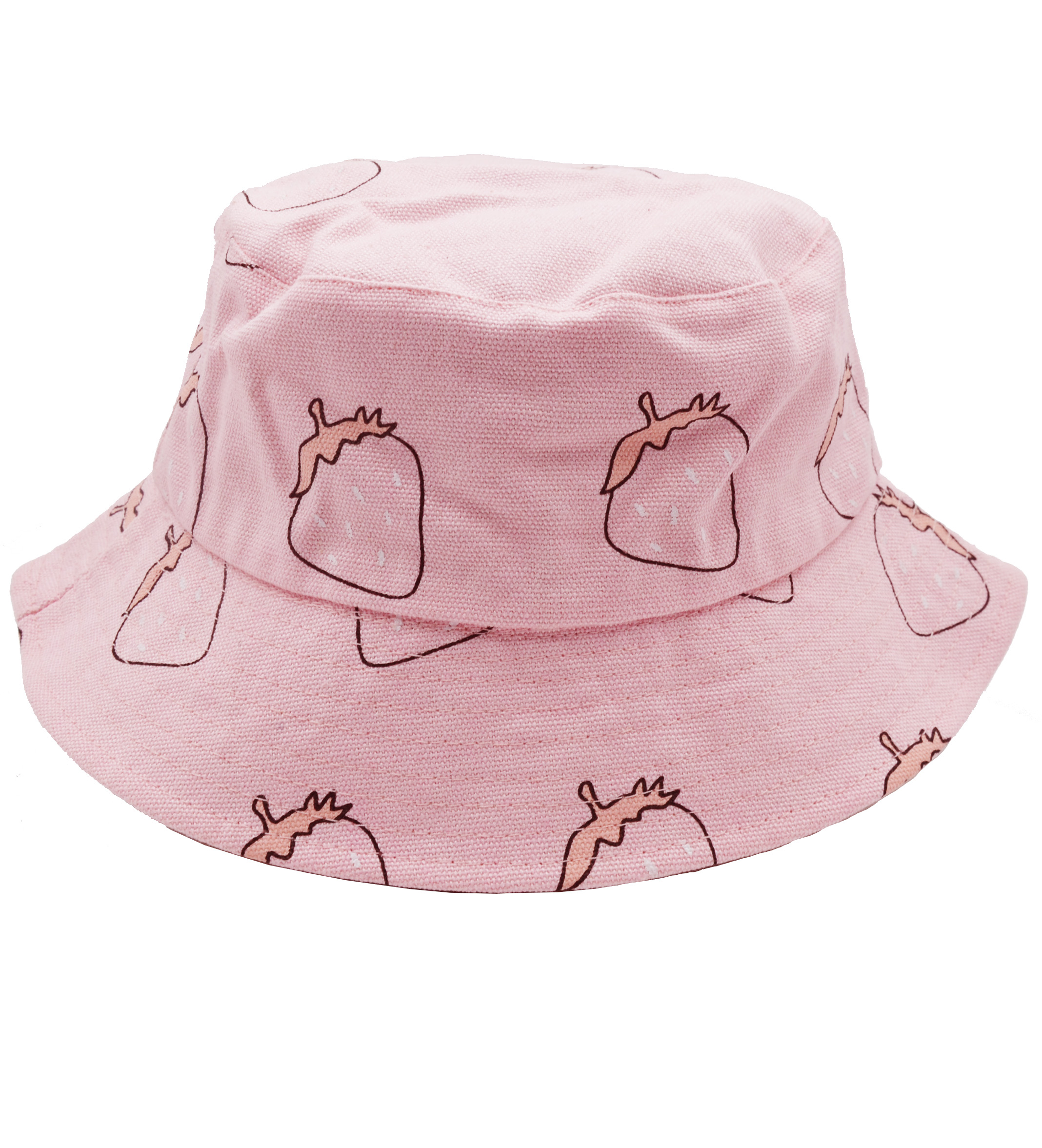 HY210116  Two-Sided Wear Strawberry Cotton Kids Basic Hat